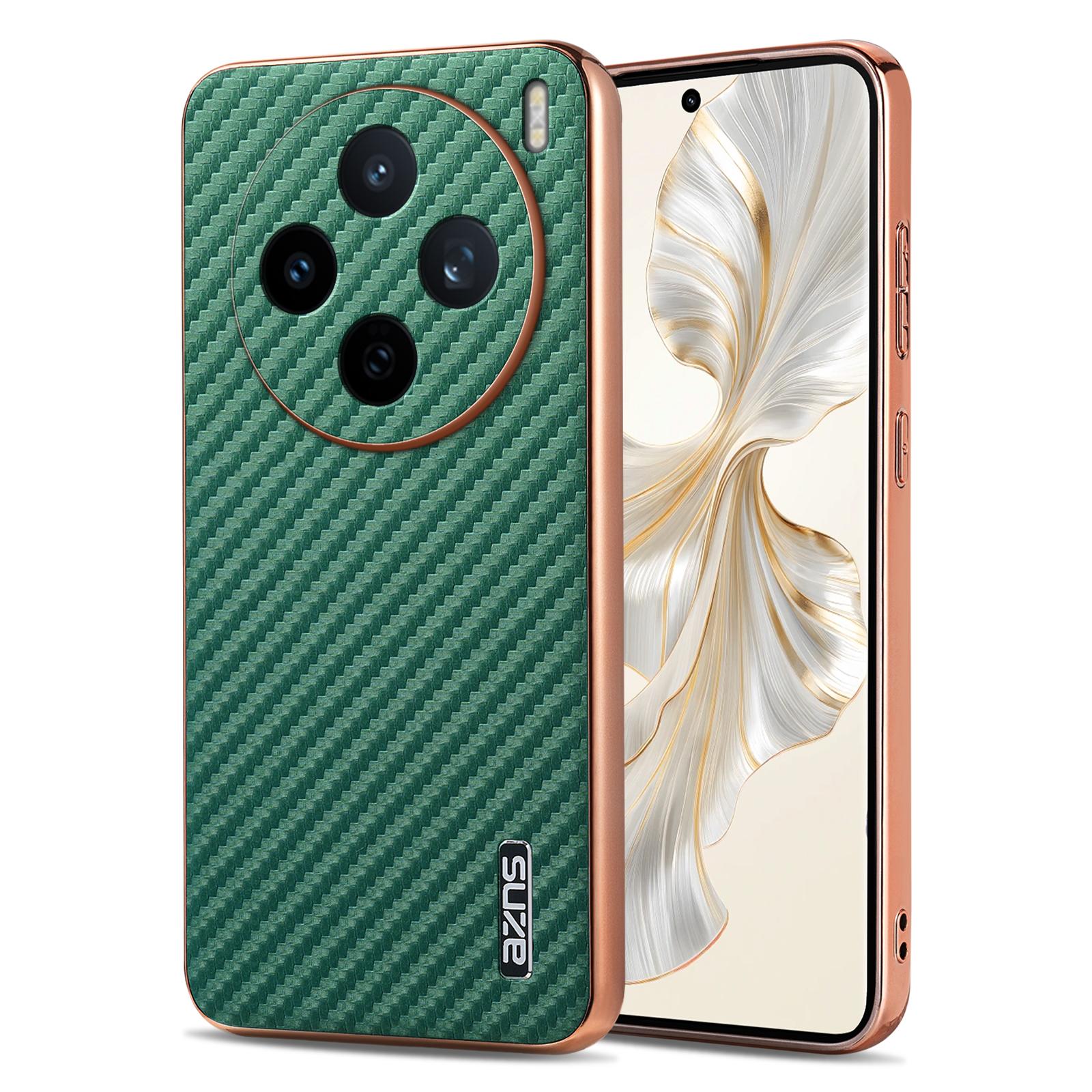 

AZNS For vivo X200s 5G Case Electroplating Carbon Fiber Texture PU + TPU Phone Cover D