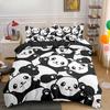 Cartoon Lovely Panda Bedding Set White Bed Linen 3D Print Gift for Kids Girls 2/3pcs Twin Single Queen King Size Duvet Cover Set