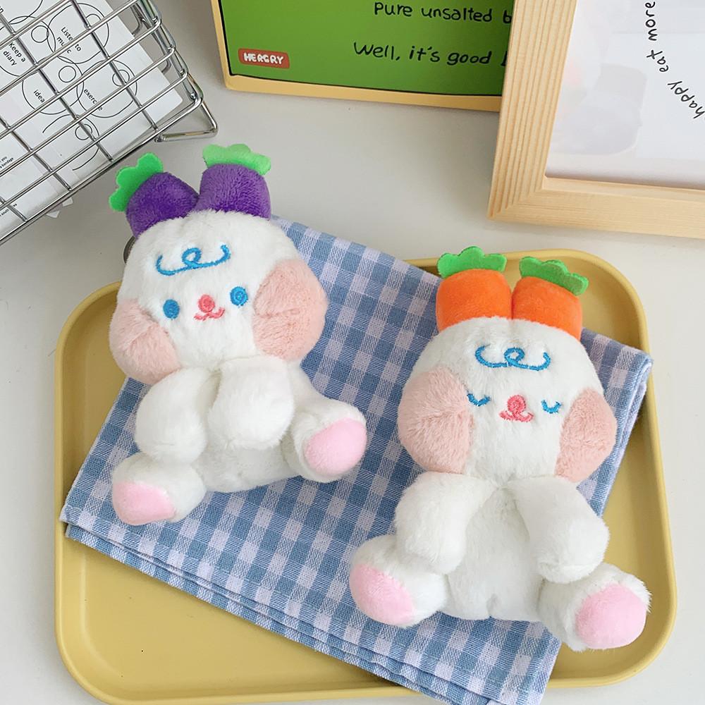 Adorable Carrot Bunny Plush Keychain With Pp Cotton Filling And Short Plush