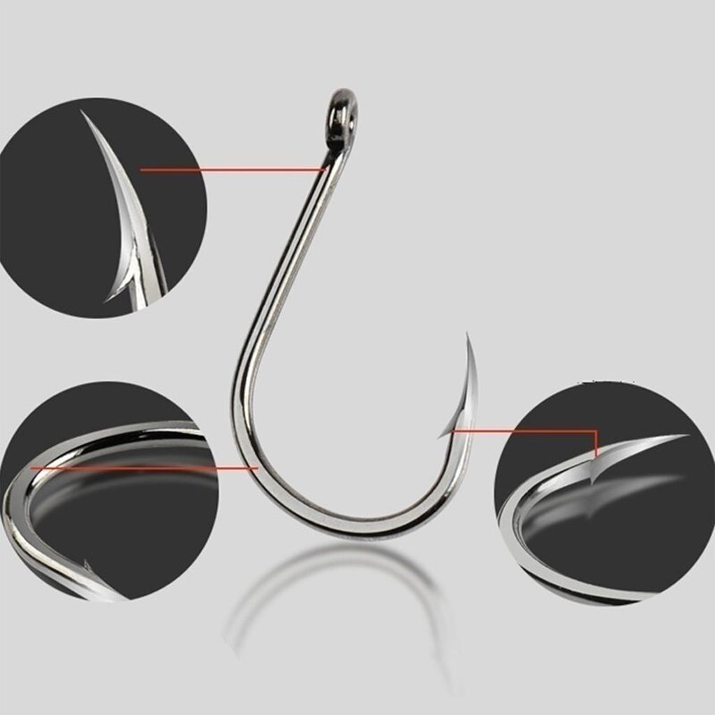 100Pcs Stainless Steel Fishing Lure Hook with Rings Carbon Steel Bait fish Hooks for Freshwater Saltwater Fishing accessories