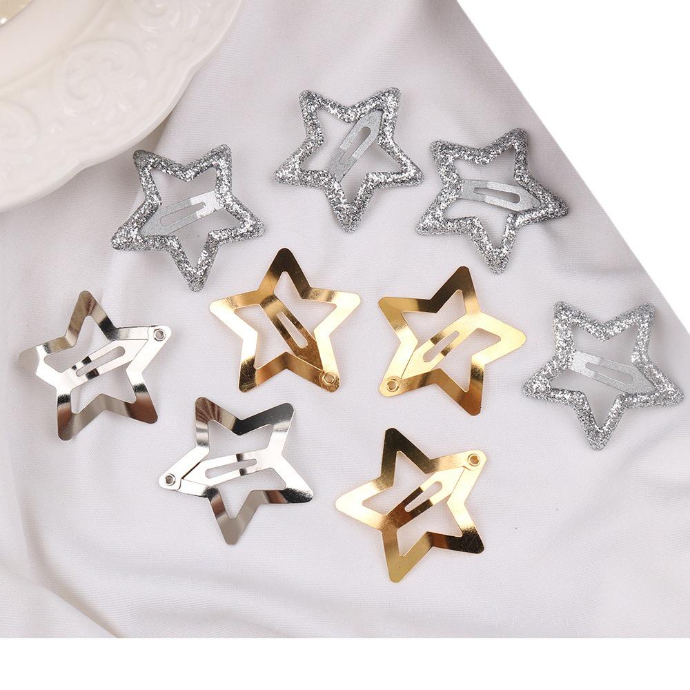 Korean Y2K Silver Star Hairpin - Versatile Metal Five-Pointed Star BB Clip Accessory