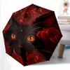 1pc Black Cat Roses Automatic Open/close, All-Season Portable Folding Umbrella for Friends, Travel, Everyday, Events  Yy250812207
