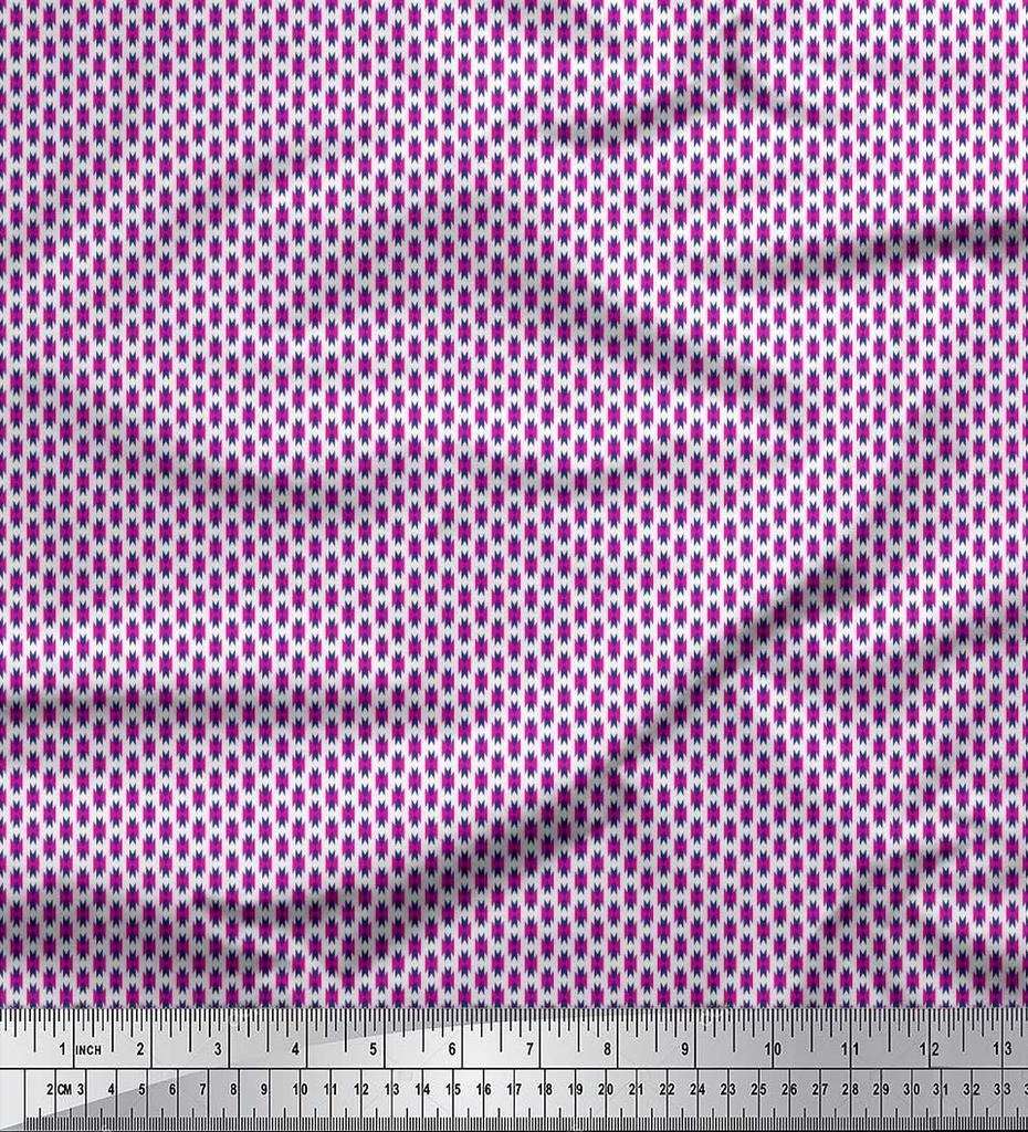 Soimoi Japan Crepe Satin Fabric Geometric Small Print Fabric by the metre 42 Inch