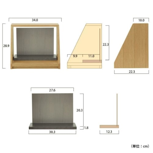 Kare Gray 6-Piece Memorial Set" - Wooden Mini Buddhist Altar Set with Stand, Photo Stand, Photo Frame, and Memorial Stage for Personal Buddhist Altar