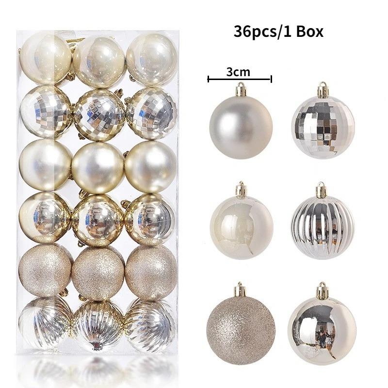 24/36Pcs 3/4CM Christmas Decoration Ball Christmas Tree Ornaments for Home Decor New Year 2025 Navidad Pendant Ball Accessories