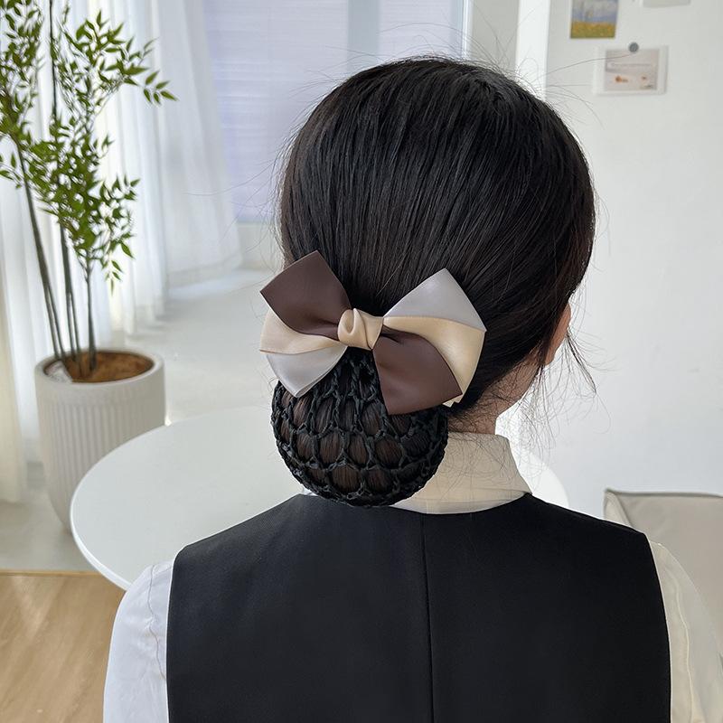 Nurse Head Flower Female Mesh Pocket Professional Hairnet Stewardess Hair Mesh Cover Bank Hotel Restaurant Waiter Headgear Hair Accessories