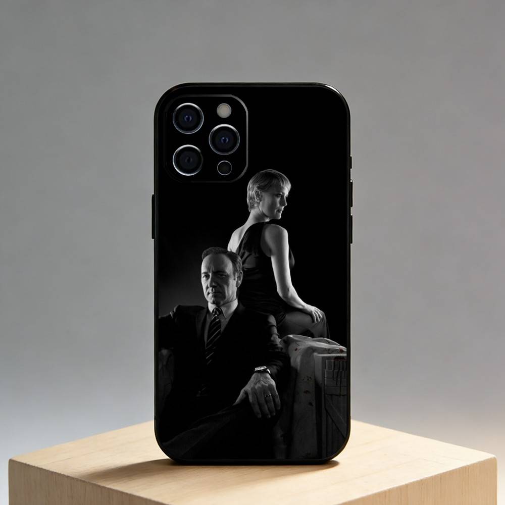 H-House Of C-Card-s Phone Case For iPhone17,16,15,14,13,12 Plus,Max Soft Silicone Black Cover