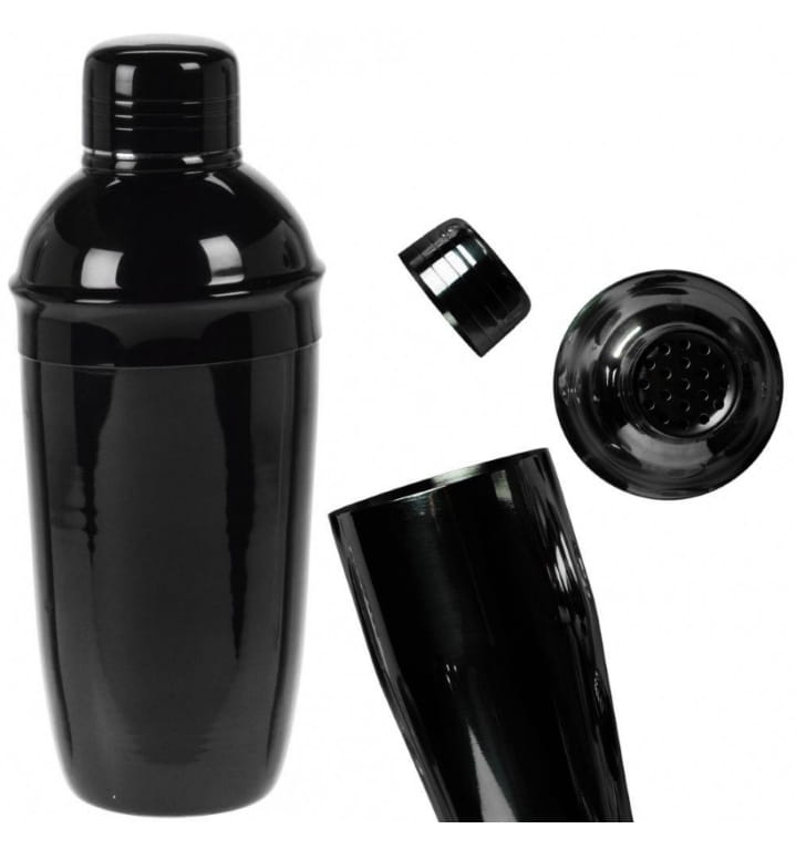 Bartender shaker for drinks and cocktails, black, 22x9 cm