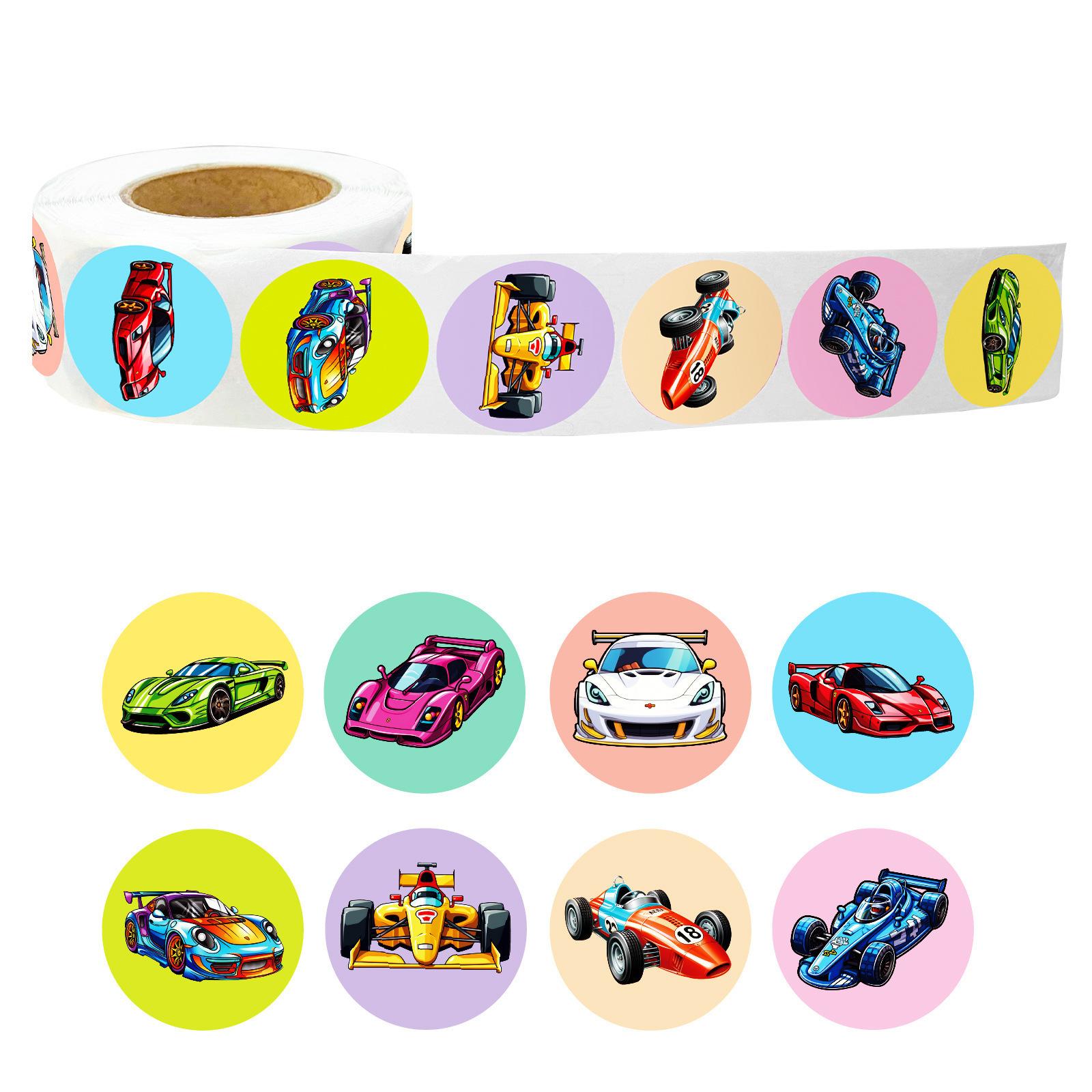

500 Pieces/Roll Racing Supercar Roll Decals Temu Handbook Material Decorative Material Sealing Decals Premium Durable