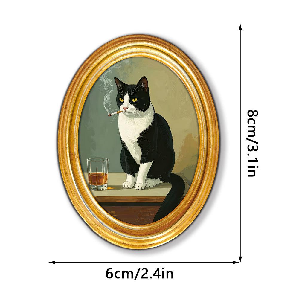 MZCT455-481 Creative 3D Wooden Round Photo Frame Refrigerator Magnet