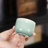 Celadon Glaze Ceramic Tea Cup Straight Cylinder Master Bowl Japanese Minimalist Style Gongfu Tea Ware for Home Use