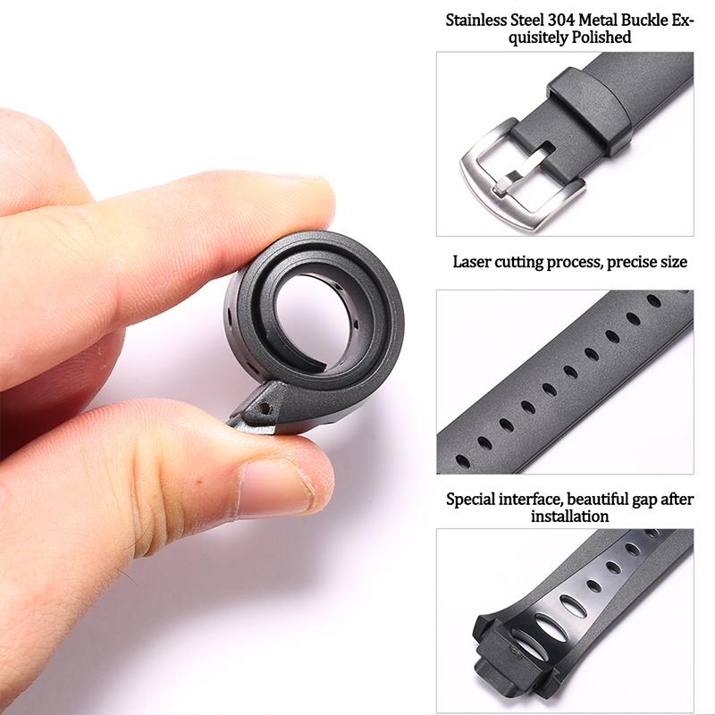 Rubber Black Strap SS0S4723000 for Suunto Observer SR X6HRM DEC19 P45 Men's Sports Watch Wristband Bracelet Accessories
