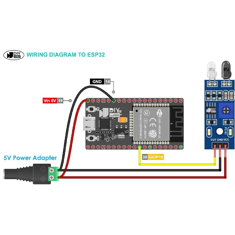 Infrared Obstacle Avoidance Sensor for Arduino, ESP32, ESP8266, Raspberry Pi, 10 Pieces