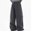 American striped straight pants men's retro long-breasted buckle versatile old money style couple casual pants