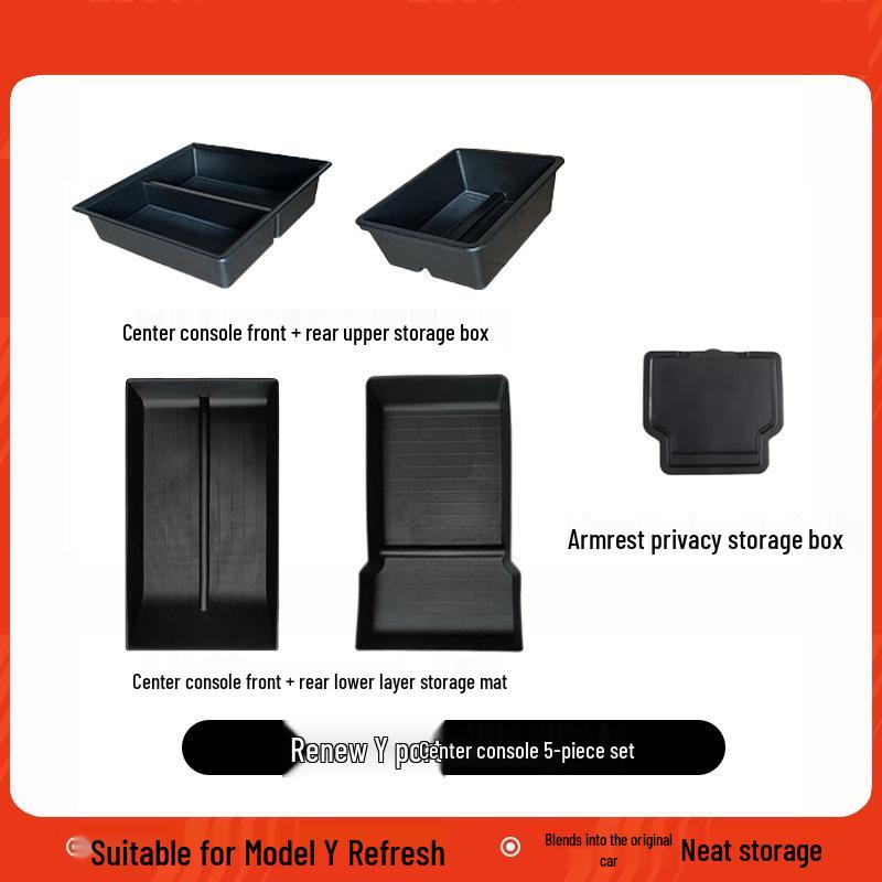 Tesla Model Y Mittelkonsolen-Aufbewahrungsbox - Aufgearbeitetes Innenraumzubehör