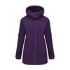 Windproof Fleece Lined Parka Jackets for Women Detachable Hooded Windcheaters Outdoor Hiking Mountaineering Warm Zipper Coats