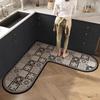 L-Shaped Kitchen Mat: Water & Oil-Absorbent, Washable, Stain-Resistant, Non-Slip Diatomaceous Earth Foot Mat for Restaurants.