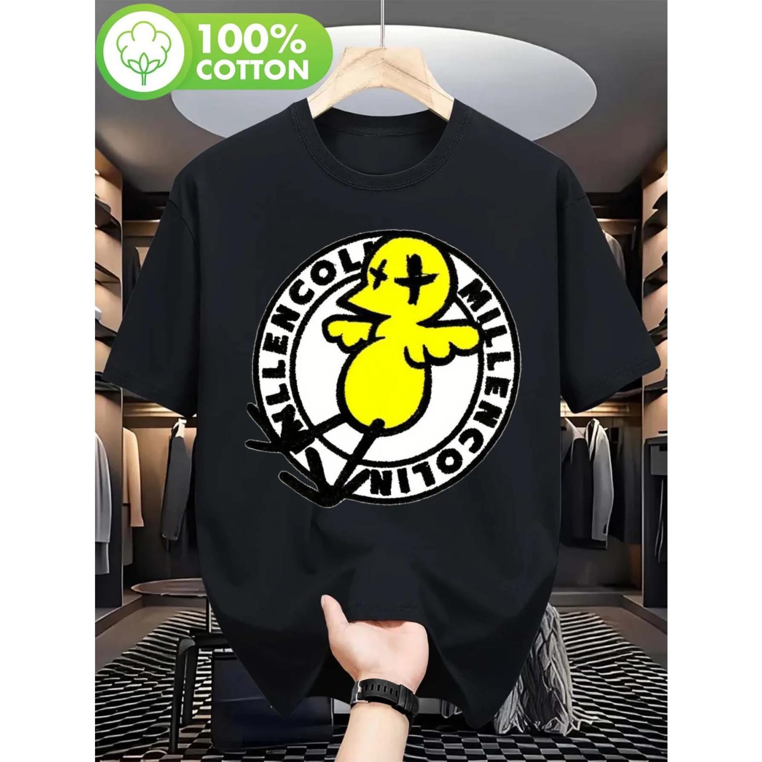 

Millencolin Punk Rock Pattern T-shirt - Retro Anime Style Casual Round Neck, Ideal Gift for Men, Women, Parents, and Friends S чёрный
