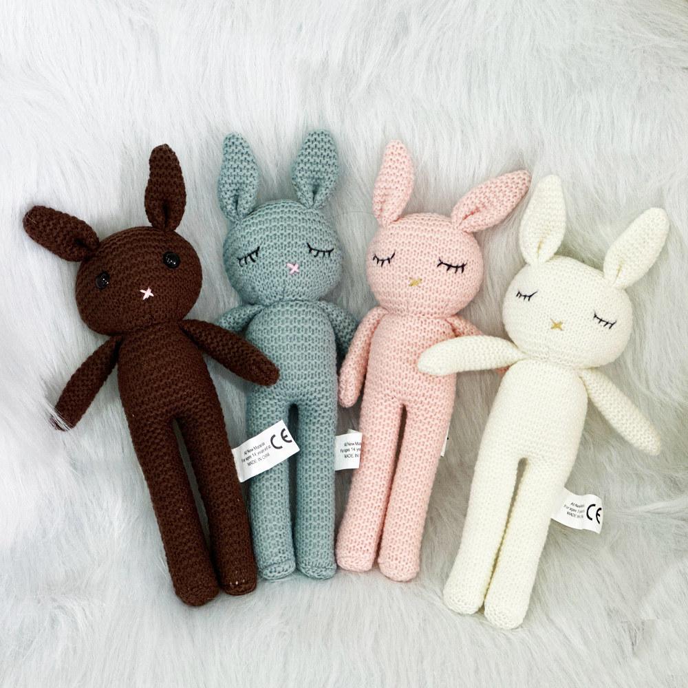 Cute And Charming Cartoon Knitted Animal Plush Doll Rabbit Owl Fox Bear Plush Toy Home Decoration Sleep Soothing Present Designed For Boys Plus Girls