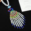 Elegant Peacock Phoenix Sweater Chain Necklace - Women's High-End Enamel Pendant