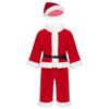 Bebek Erkek Noel Noel Baba Kostüm Kıyafet Uzun Kollu Kadife Üst + Pantolon Takımı