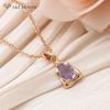 Collier Pendentif Goutte d'Eau Irrégulier Violet Clair Tendance Pour Femmes Fête Quotidien Bijoux Couleur Or Champagne