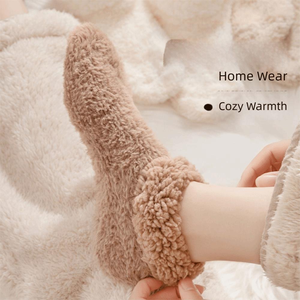 Keep Warm Winter Socks Fleece Lining Sleep Floor Socks Cute Home Socks Autumn Winter