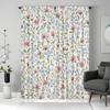 2Pc Pink And Blue Floral Pattern Curtains, Polyester Fabric, Machine Washable, Suitable For Bedroom Living Room Decoration