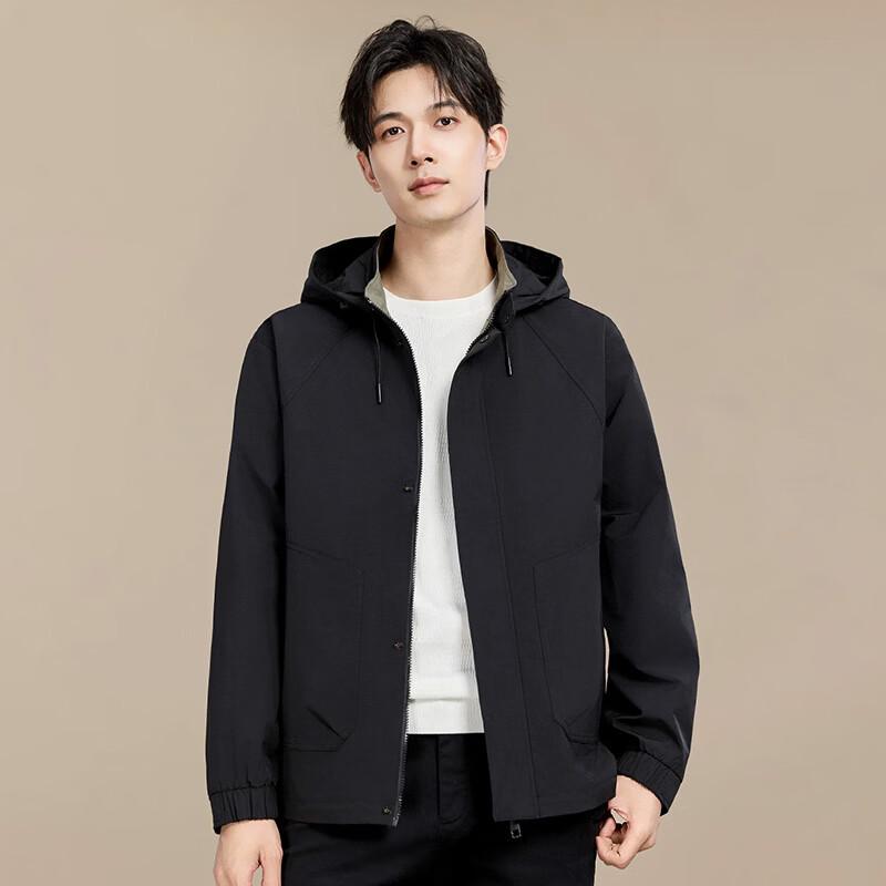 

Men s Casual Work Jacket with Detachable Hood XXL