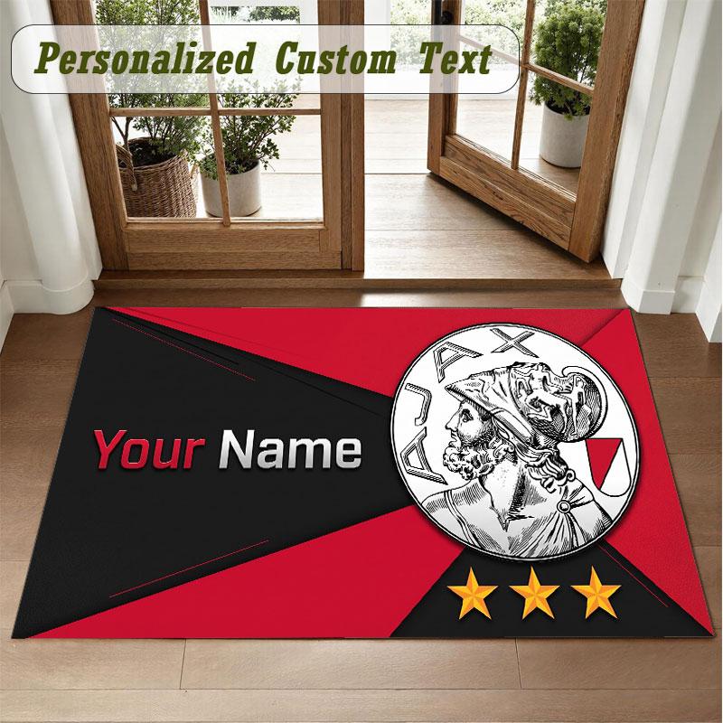 Crystal Velvet Square Rug Custom NameAjax Amsterdam Pattern Non Slip Home Floor Decor Rug