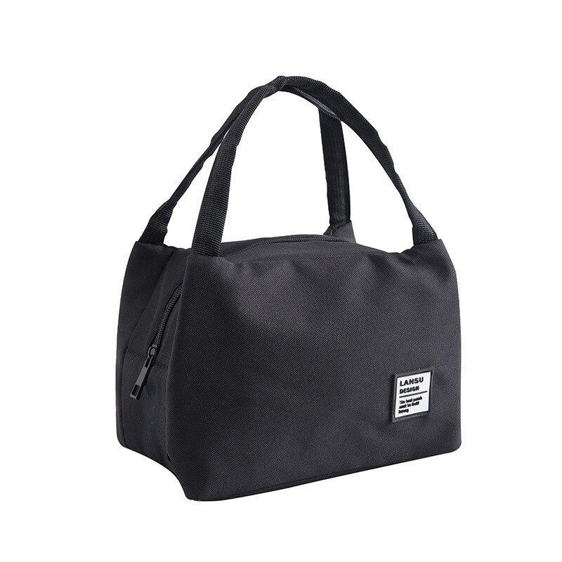 

Portable Lunch Bag Tote Insulated Box Canvas Thermal Cold Warm Food Container School Picnic Men Women Kids Bento Storage Pouch чёрный