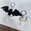 Pile Coating Flocking Bear Doll Keychain Cute Bag Pendant Fashion Bat Bear Keyring  Backpack Decor