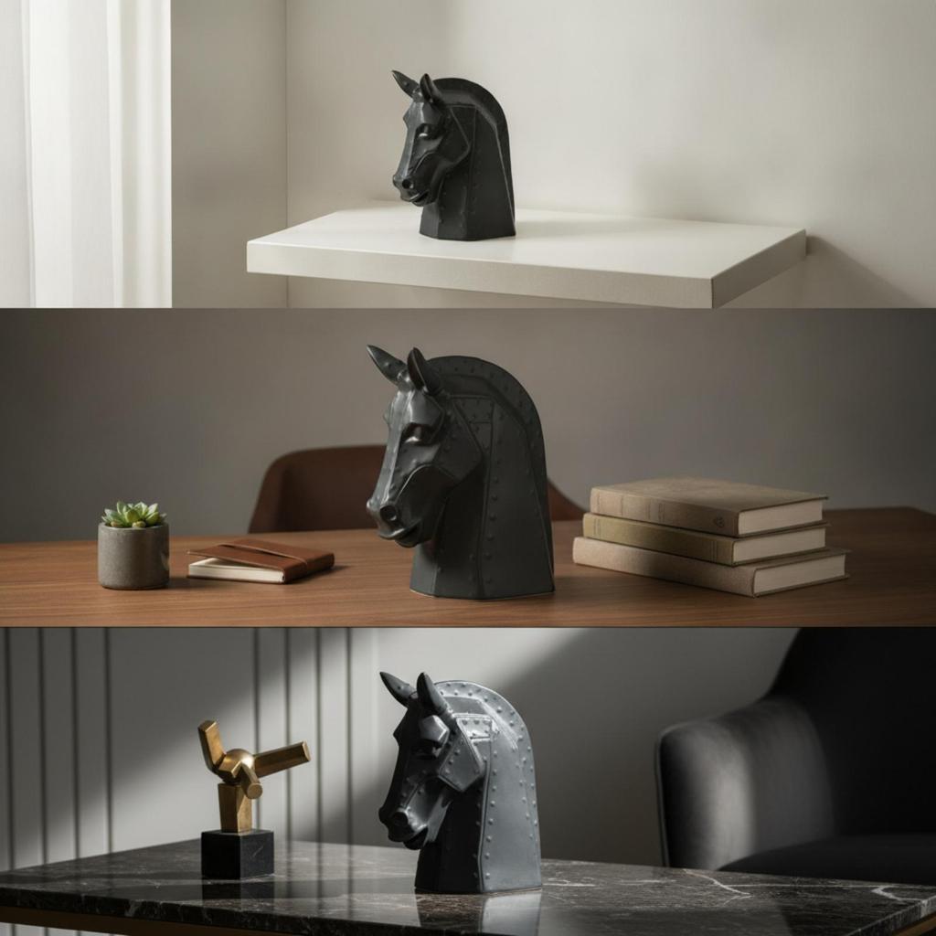 Horse Head Tissue Box Modern Ornament Stylish for Vanity, Office Desk