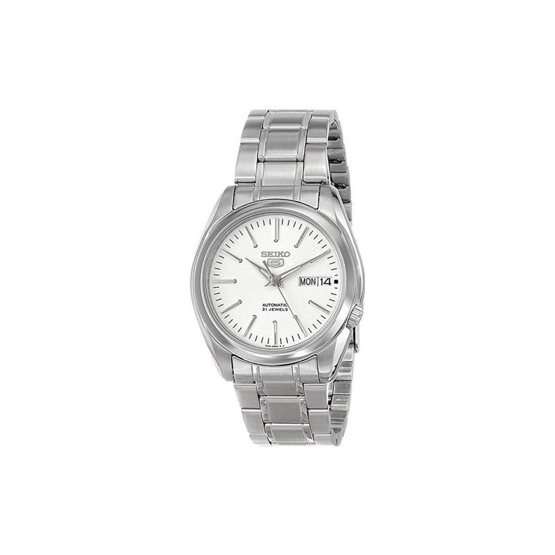 

SEIKO date display life waterproof Automatic Steel Strap 37mm men s watch white dial SNKL41K1 білий