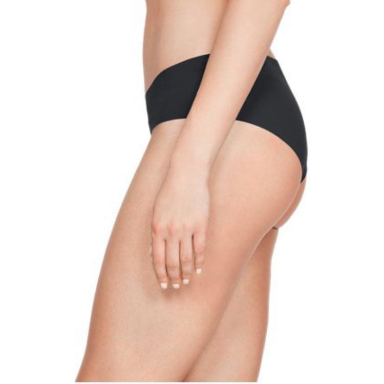 Under Armour Solid Color Logo Embroidered Print Underwear 3-Pack Women Underwear Black 1325616-001