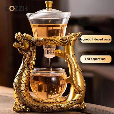 BOZZH kreativní dračí skleněná čajová konvice s magnetickým odklápěcím otočným víkem Miska na vodu šálek na čaj Pu'er Oolong Nádobí na pití Dropshipping Tea