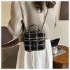 Black And White Pu Street Fashion Bucket Bag For Women With Chain Strap 2023 New Style