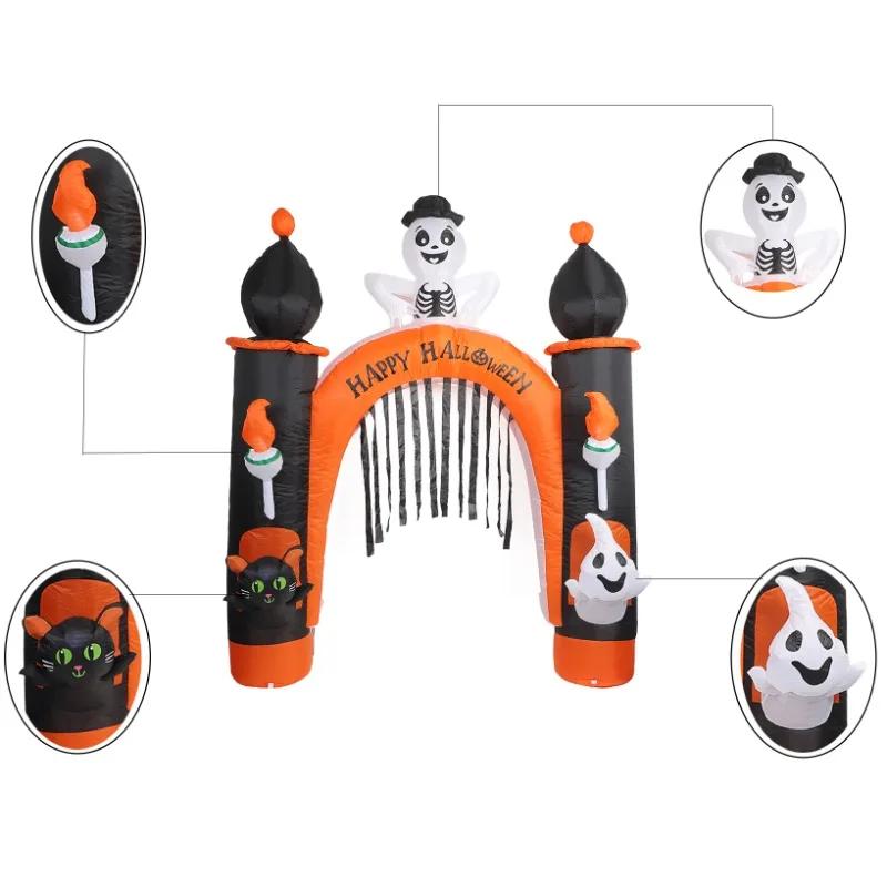 8FT Outdoor Inflatable Toys Halloween Model Arch Decorations Indoor Prop Built-in LED Light Home Outdoor Garden Party Decor