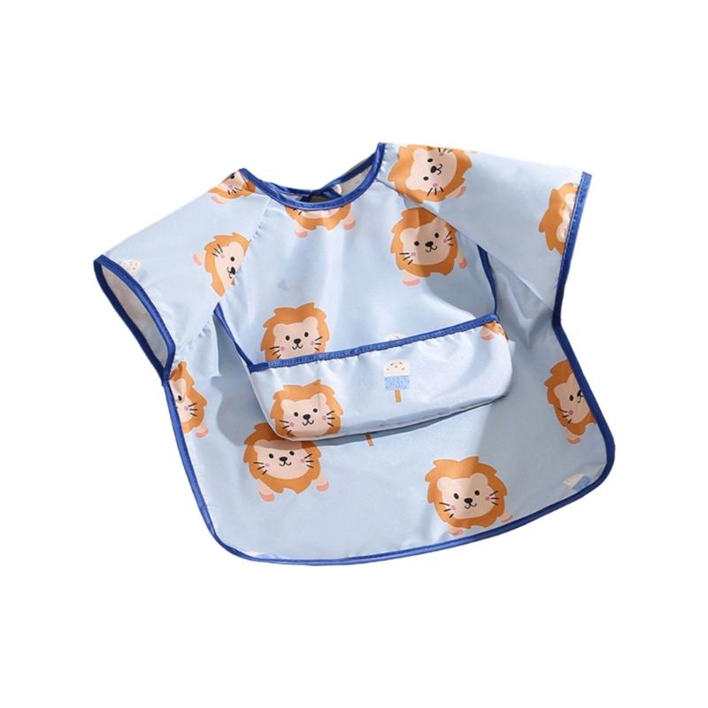 

Adjustable Sleeveless Bib for Infants Baby Gentle On Skin Water Proofing Fabric Foof Catcher Pocket Design for Nursing 90