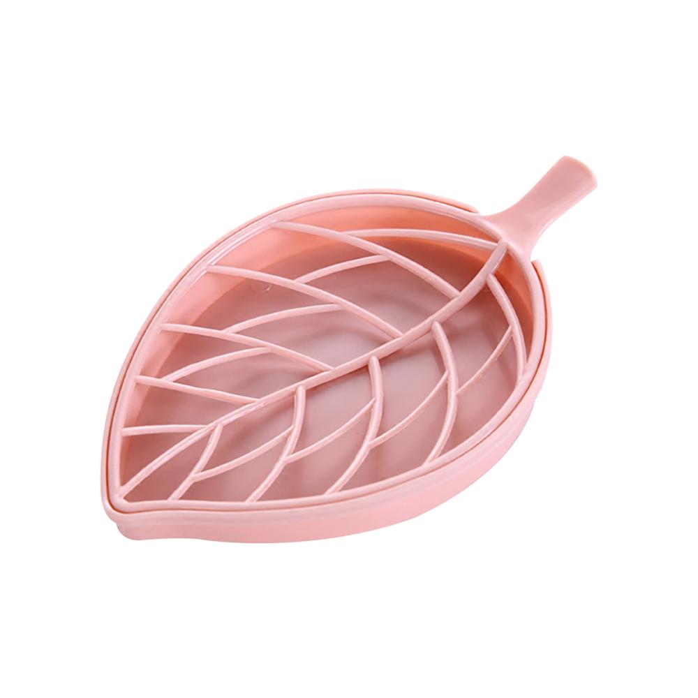 

Leaf Shape Soap Holder Non Slip Soap Box Toilet Shower Tray Draining Rack Plastic Bathroom Gadgets Soap Dish Soap Tray Holder рожевий