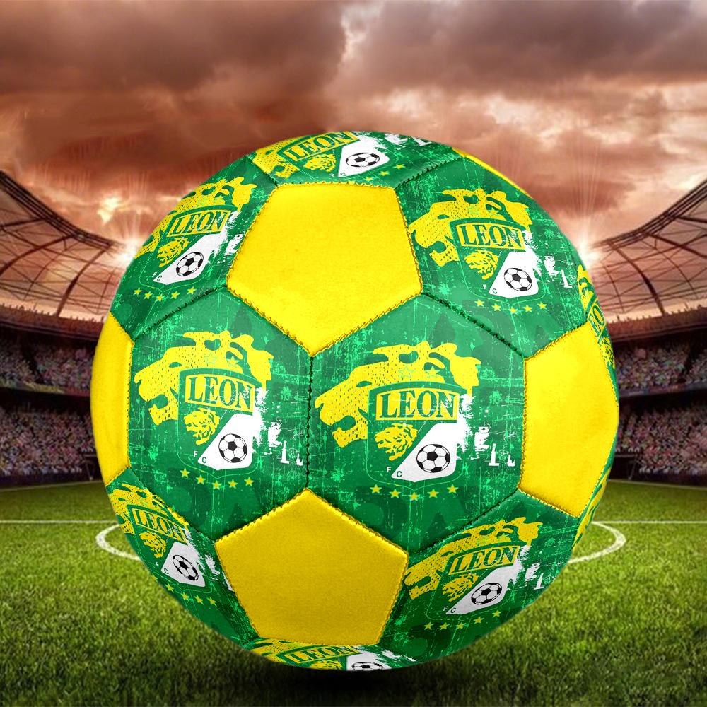 Club Leon Indoor Soccer Ball Colorful All Ages Size 5 Machine Stitched PVC Competition Ready Durable High-Bounce