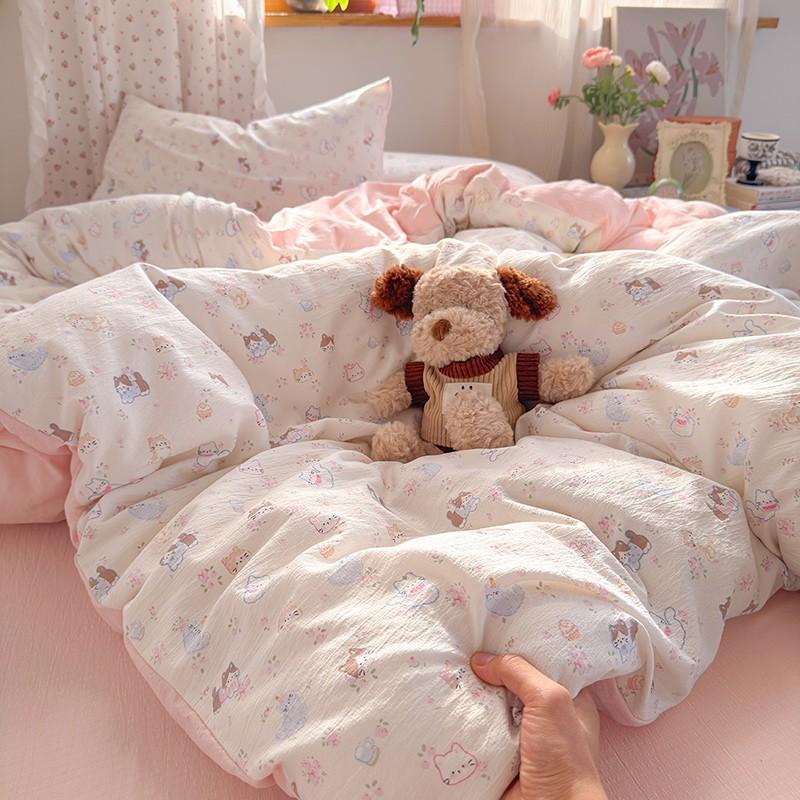 Cotton Bedding Set Dormitory Student Bed 150x200cm 180x220cm 200x230cm 3 Or 4 Piece Soft Comfortable