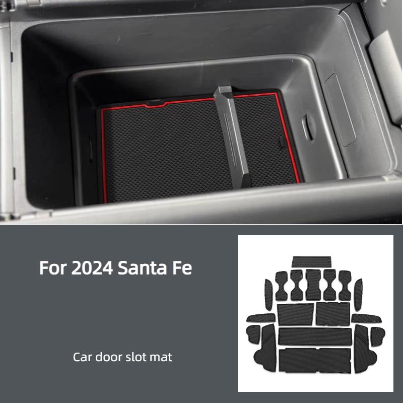 For 2024 Santa Fe Car Interior Door Channel Mat Anti-slip Decorative Mat Storage Slot Organizer Pad