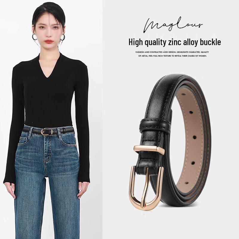 CARTELO Women s Genuine Leather Pin Buckle Belt 105cm