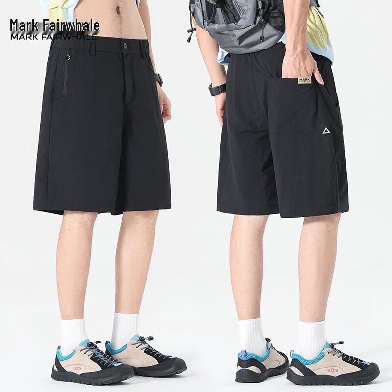Mark Fairwhale Men s Summer Breathable Loose Fit Casual Shorts XL чёрный