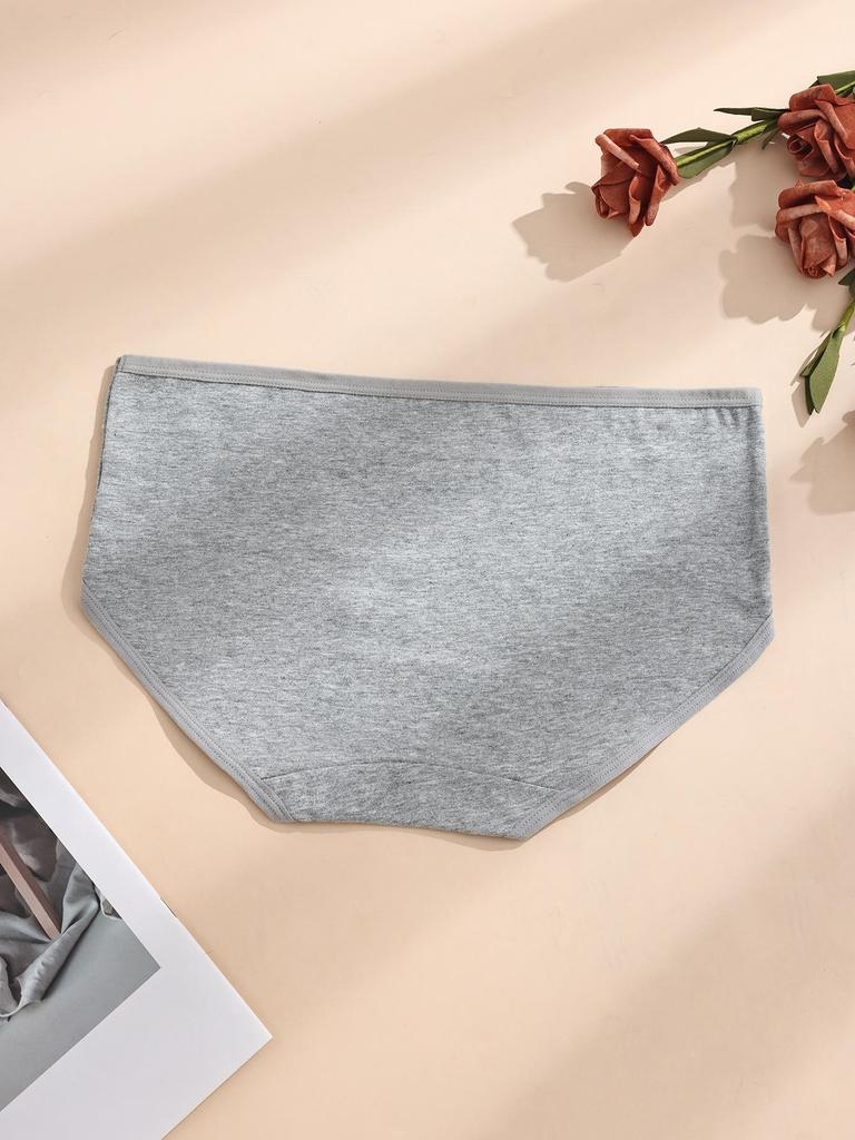 Damen Baumwollhöschen Atmungsaktive Unterwäsche Damen Slips Mittelhohe Unterhosen Unifarbene Höschen Große Größen S-3XL Damen Wäsche