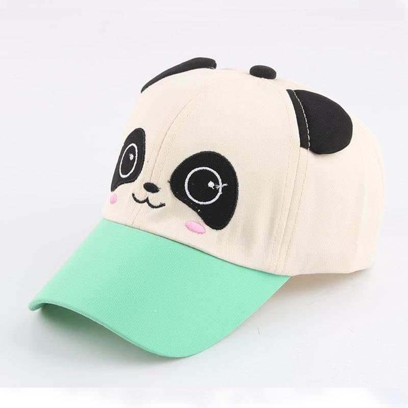 Super Cute Panda Cartoon Kids' Baseball Cap - Spring, Thin Style with Girls' Duckbill Option.
