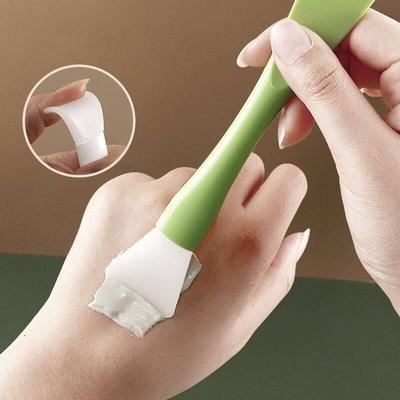 1 Pieza Cepillo de Silicona para Mascarilla Facial Cabeza Suave con Raspador Integrado Doble Uso Cepillo para Mascarilla de Barro Herramienta de Belleza DIY para Ajustar la Mascarilla