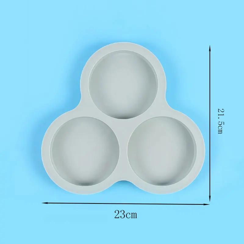Soft Silicone Cake Non-stick Air Fryer Baking Pan Long-term Use 3 Cavities Muffin Tray, Muffin Cup Cake Mould Kitchen Cooking Accessories