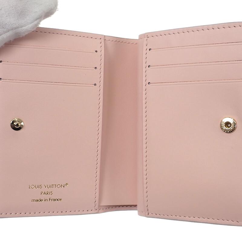 Louis Vuitton M13470 Bifold Wallet Bloom Grey/pink Monogram Mahina Women